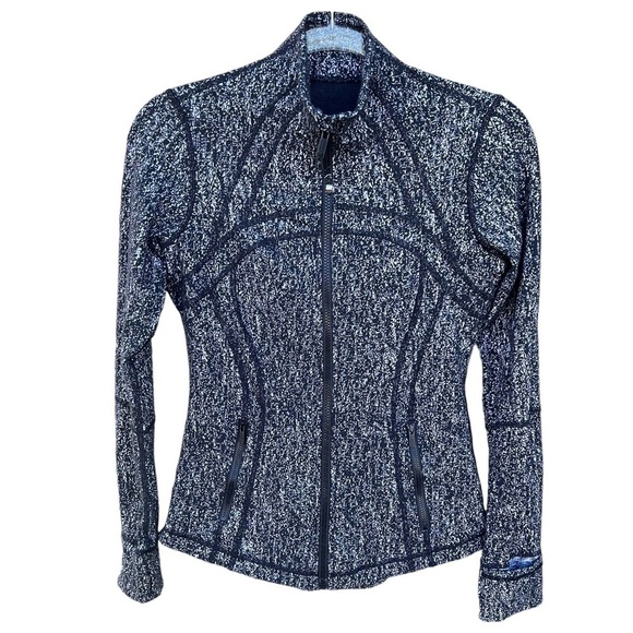 Lululemon Define Jacket Style W4ADRS Luon Suited Jacquard Black White Size 6 GUC - Picture 2 of 12
